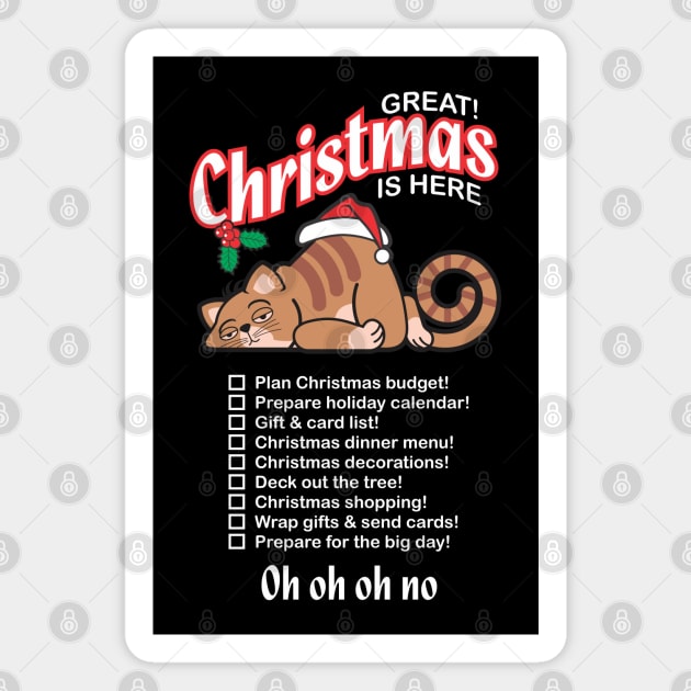 Christmas To Do List - Christmas Cat Magnet by Vector-Artist